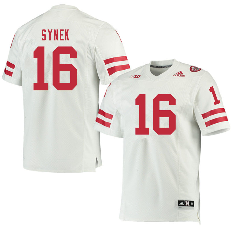 Men #16 Jarrett Synek Nebraska Cornhuskers College Football Jerseys Sale-White - Click Image to Close